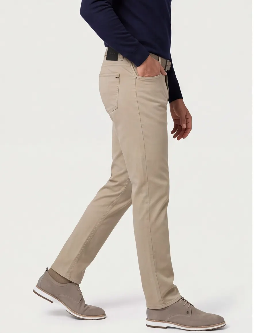 Brax Chuck gestreepte broek bruin stretch