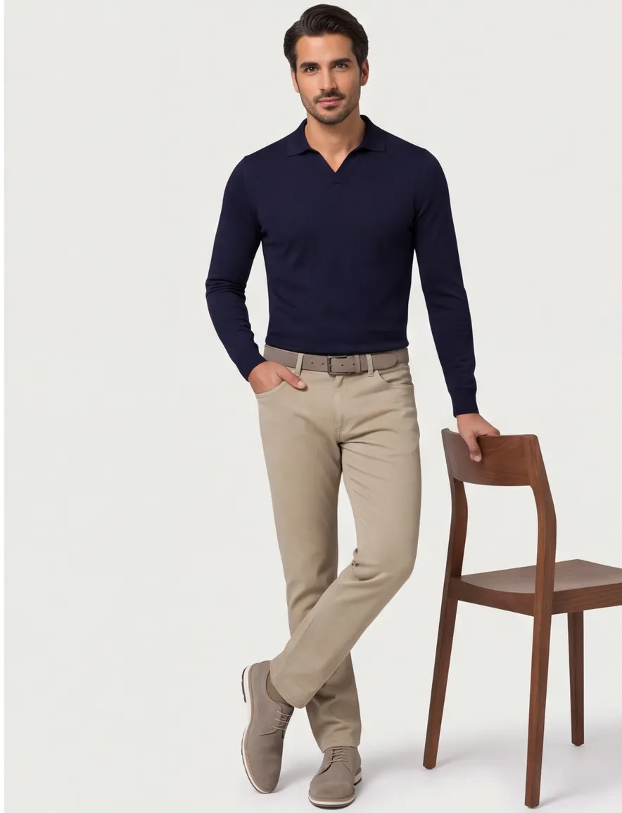 Brax Chuck gestreepte broek bruin stretch