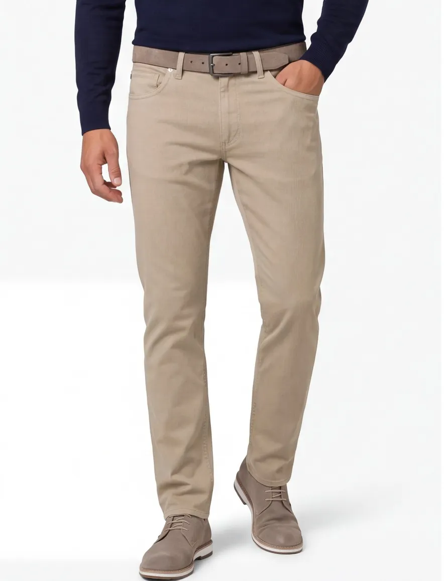 Brax Chuck gestreepte broek bruin stretch