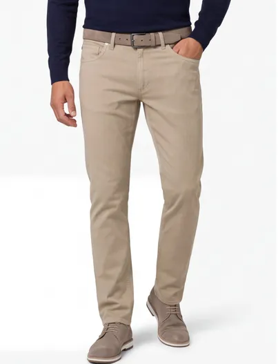 Brax Broek Brax Chuck bruin gestreept slim fit