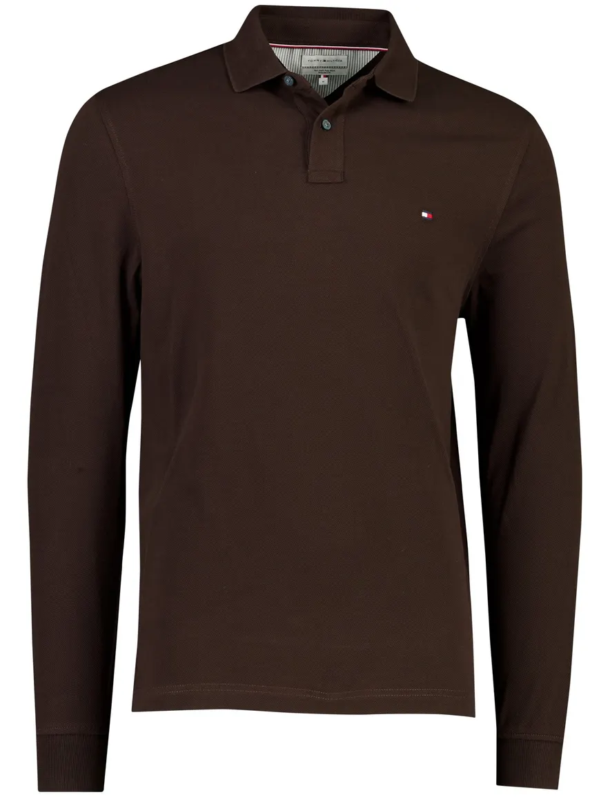Tommy Hilfiger gebreide polo bruin