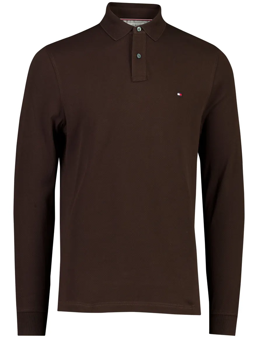 Tommy Hilfiger gebreide polo bruin
