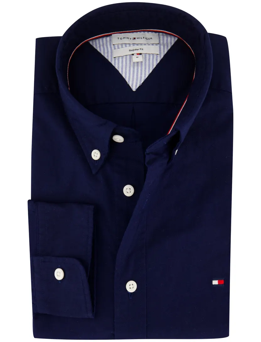 Overhemden Tommy Hilfiger donkerblauw normale fit