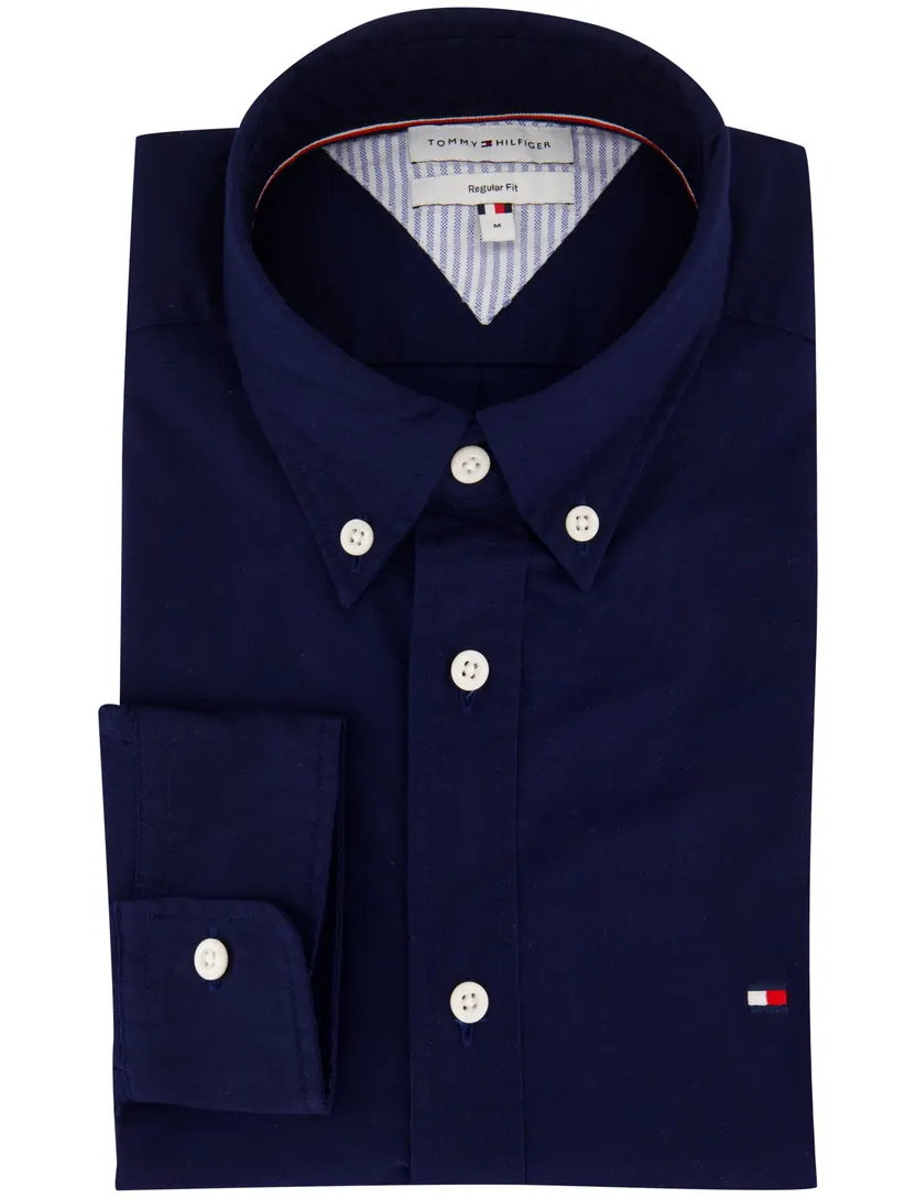 Overhemden Tommy Hilfiger donkerblauw normale fit