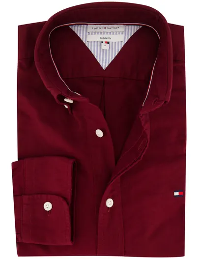 Tommy Hilfiger Overhemd Tommy Hilfiger bordeaux normale fit