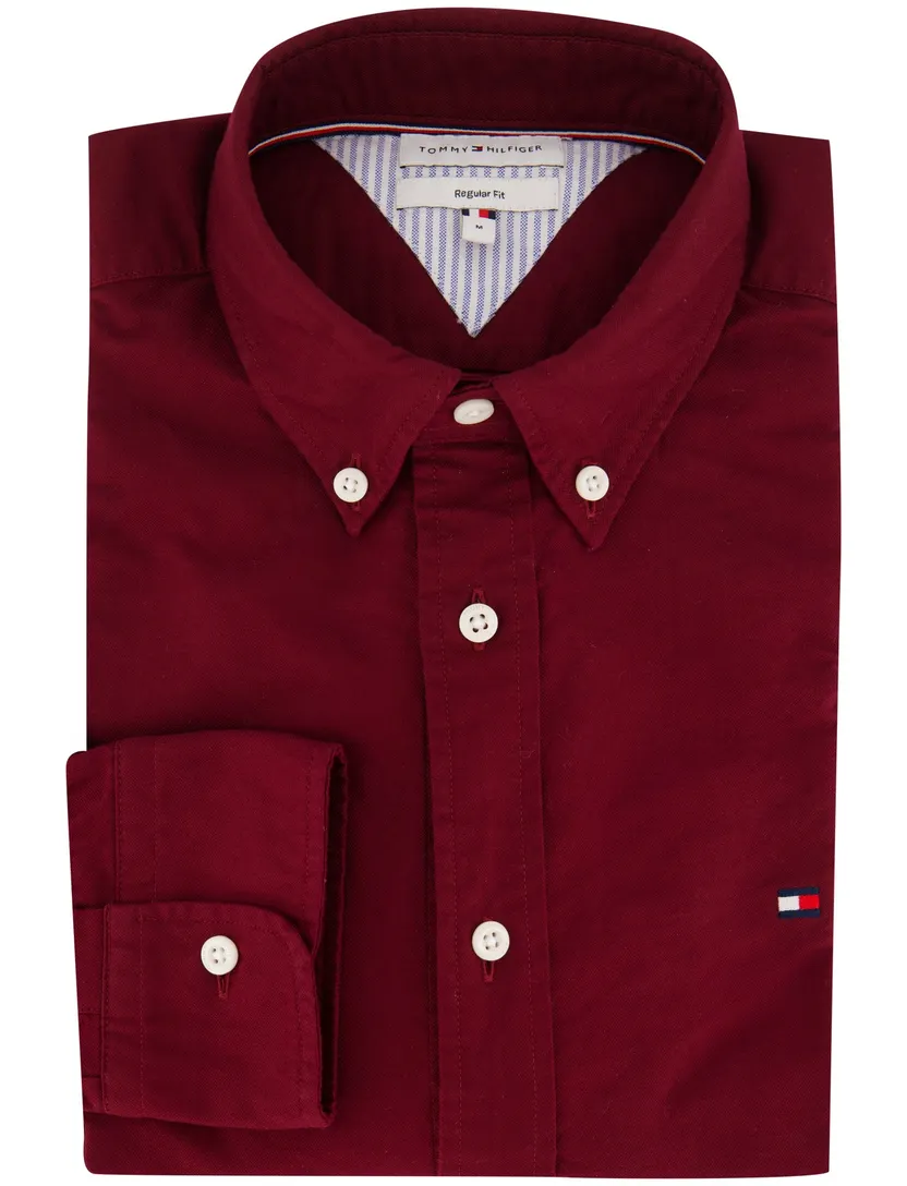 Overhemd Tommy Hilfiger bordeaux normale fit