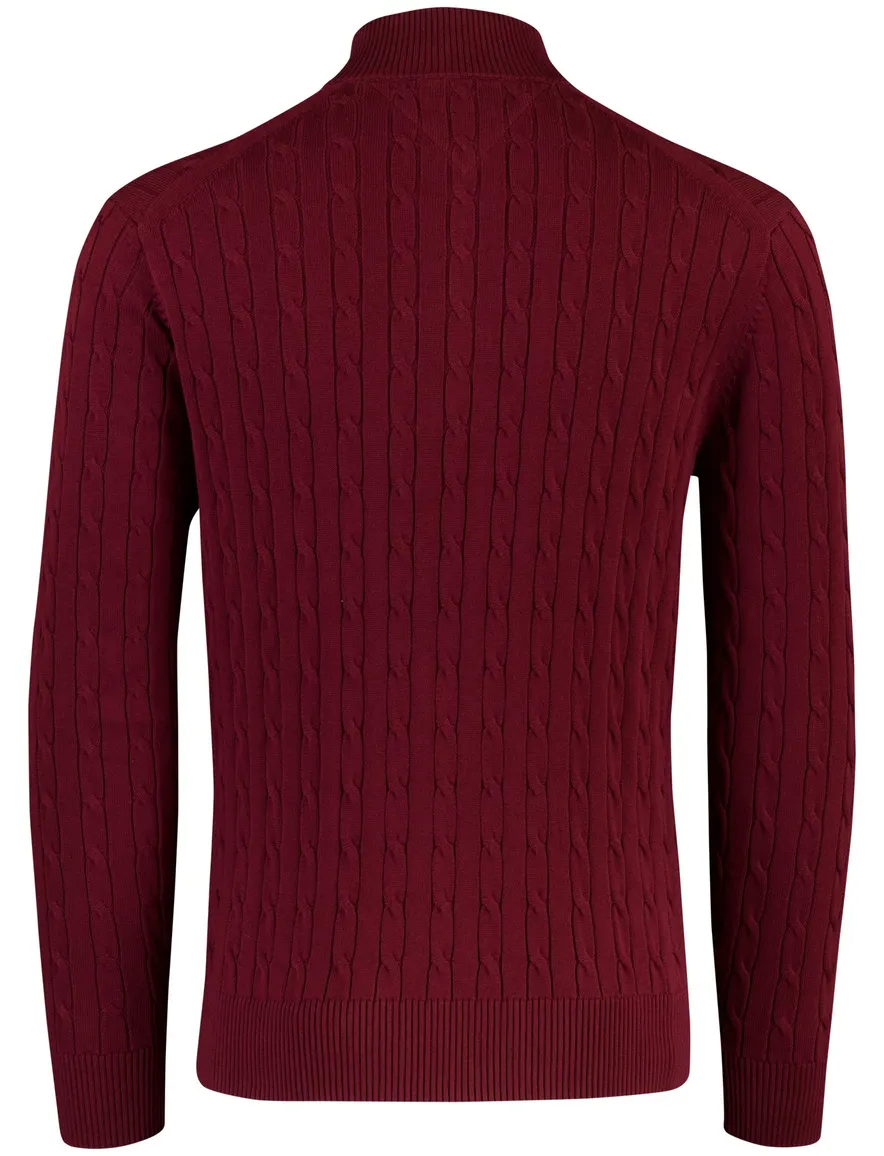 Tommy Hilfiger half zip trui bordeaux gebreid