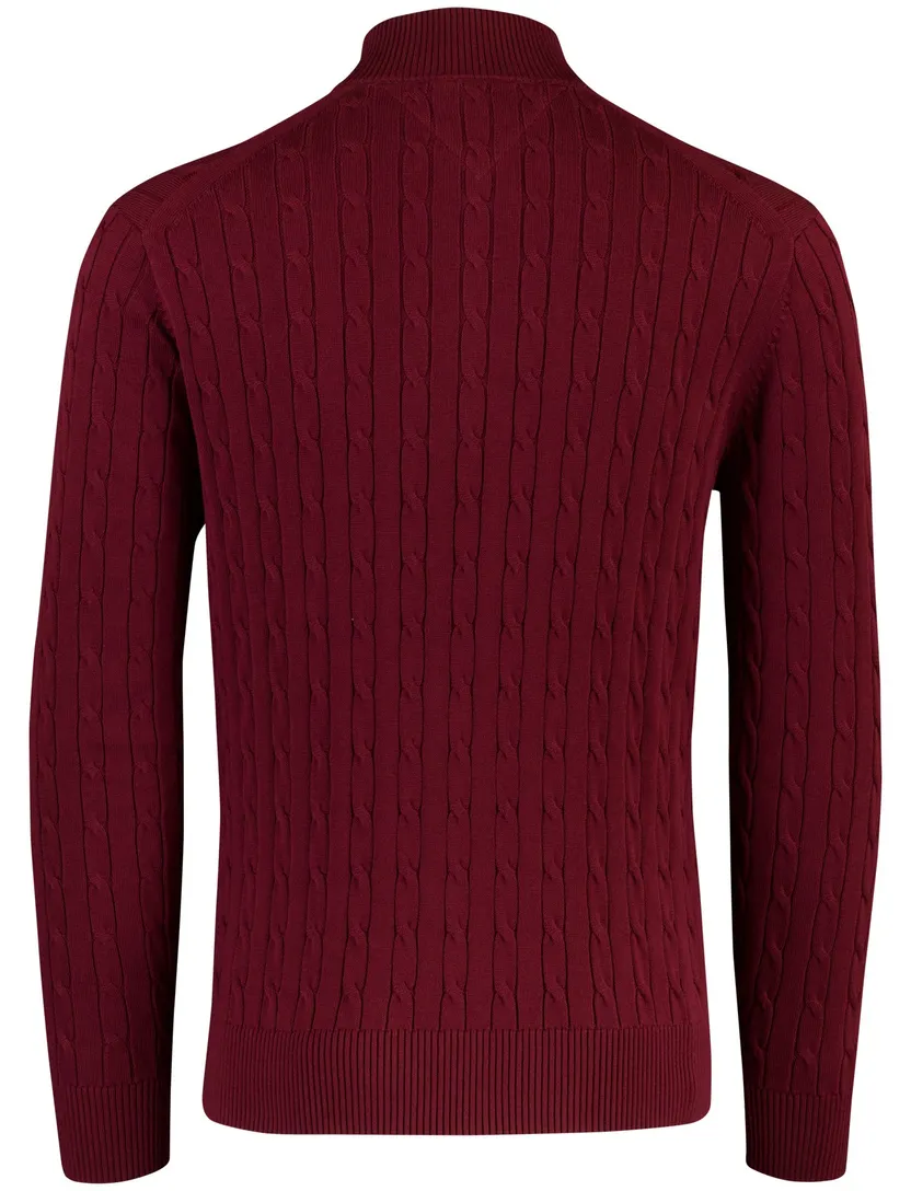 Trui Tommy Hilfiger half zip bordeaux