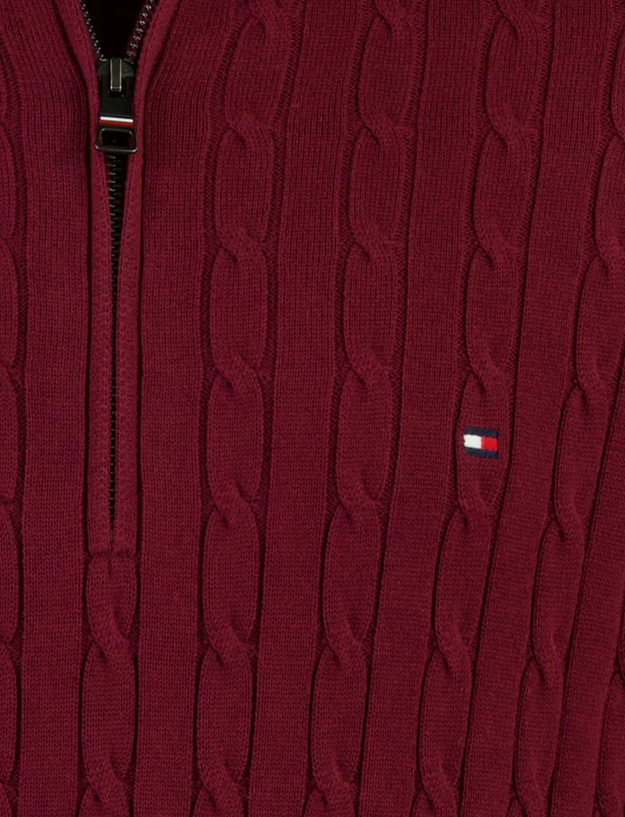 Tommy Hilfiger half zip trui bordeaux gebreid