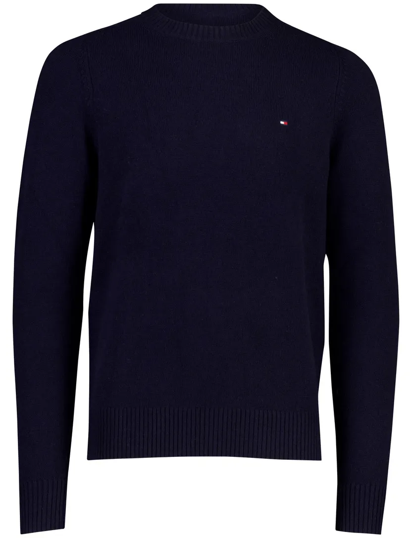 Gebreide trui Tommy Hilfiger donkerblauw lamswol