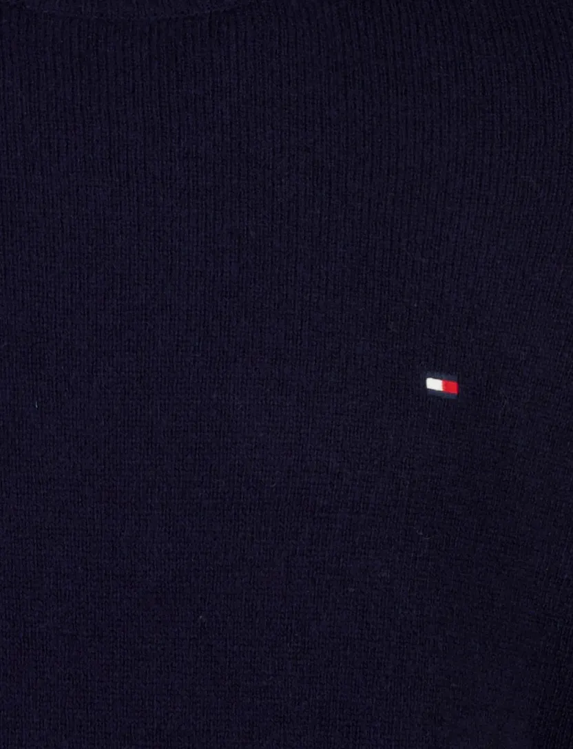 Gebreide trui Tommy Hilfiger donkerblauw lamswol