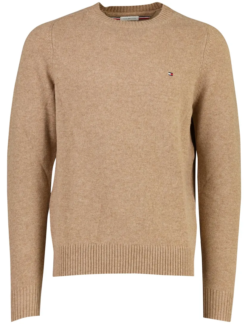 Trui Tommy Hilfiger camel lamswol gebreid