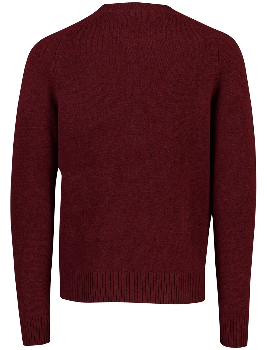 Tommy Hilfiger trui ronde hals bordeaux lamswol