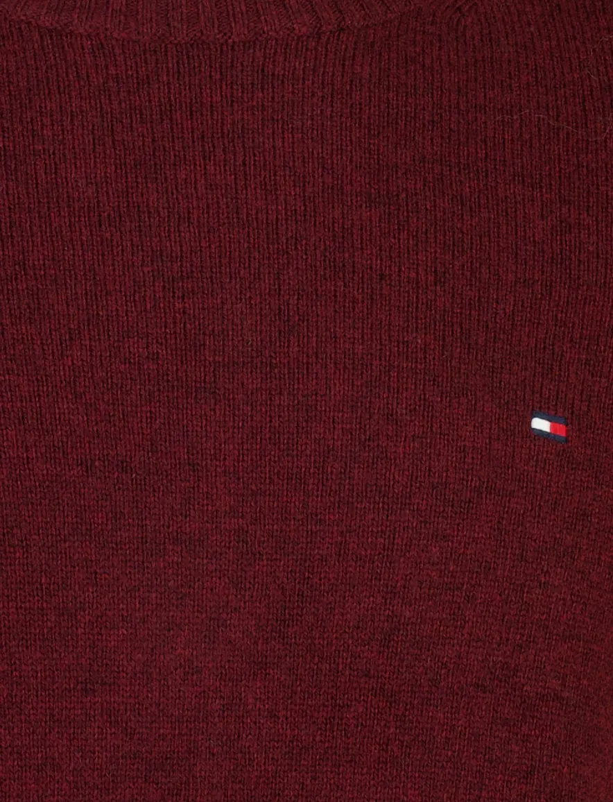 Tommy Hilfiger trui ronde hals bordeaux lamswol