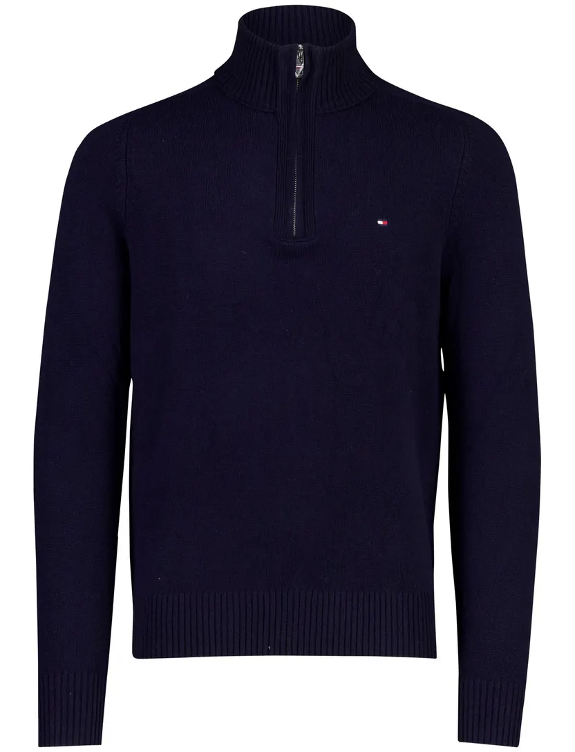 Trui Tommy Hilfiger donkerblauw lamswol effen