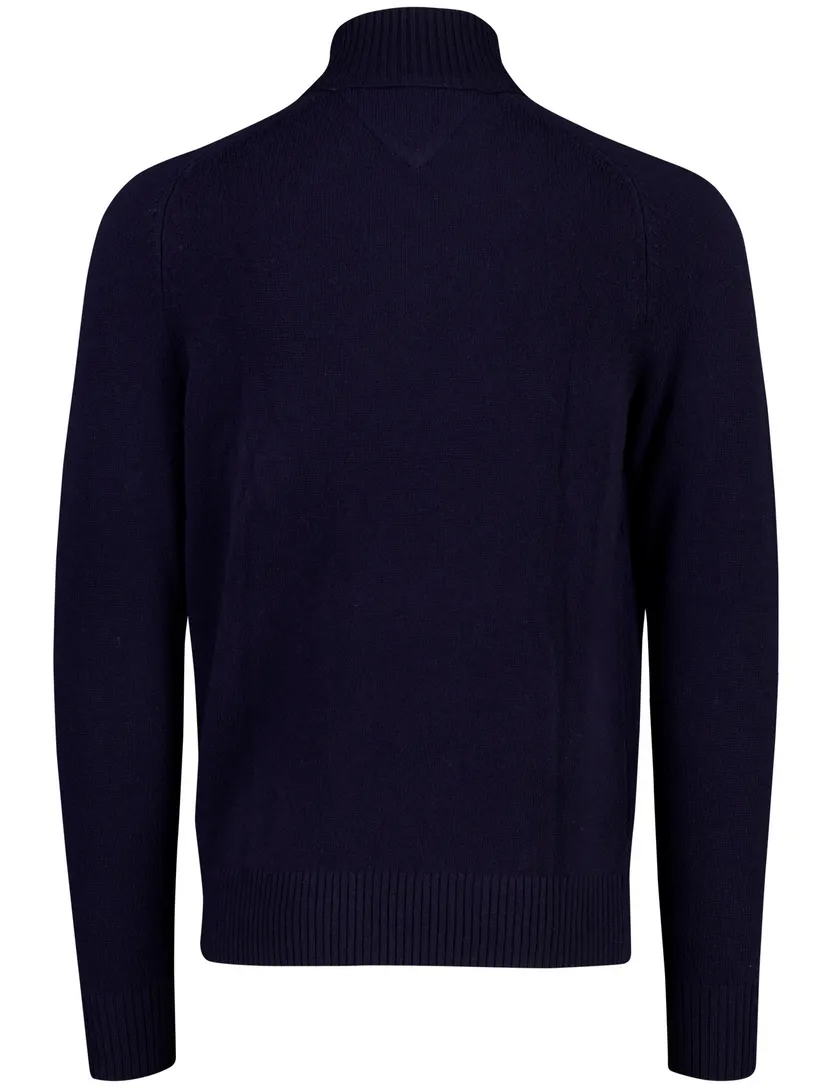 Trui Tommy Hilfiger donkerblauw lamswol effen