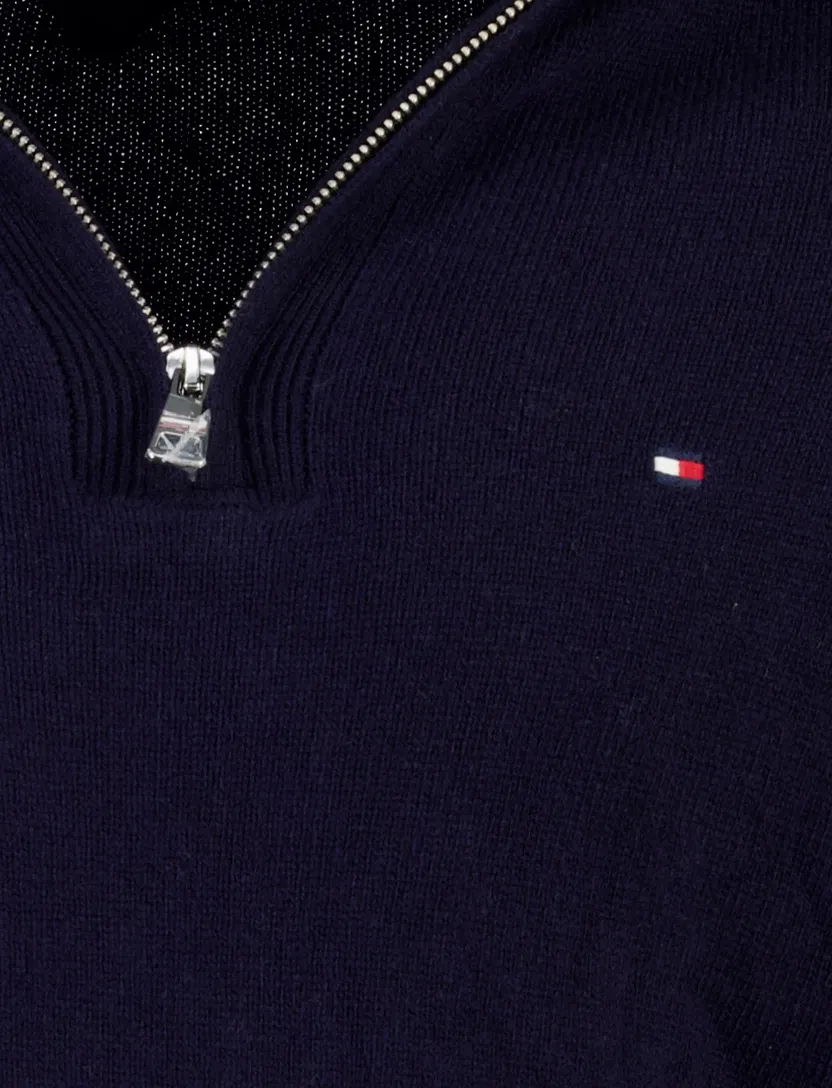 Trui Tommy Hilfiger donkerblauw lamswol effen
