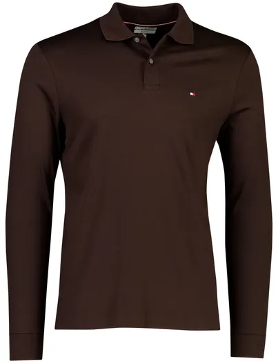 Tommy Hilfiger Tommy Hilfiger poloshirt bruin effen