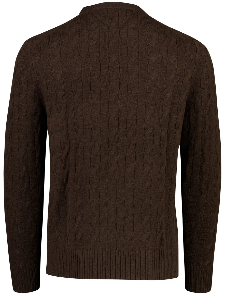 Tommy Hilfiger trui bruin gebreid ronde hals