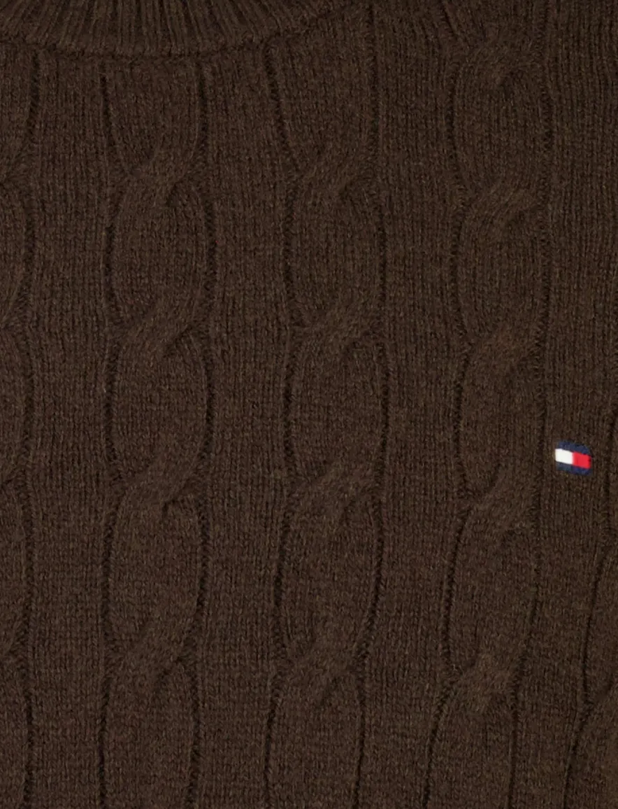 Tommy Hilfiger trui bruin gebreid ronde hals