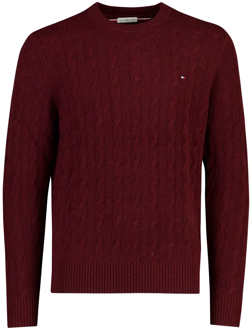 Trui Tommy Hilfiger bordeaux 100% lamswol