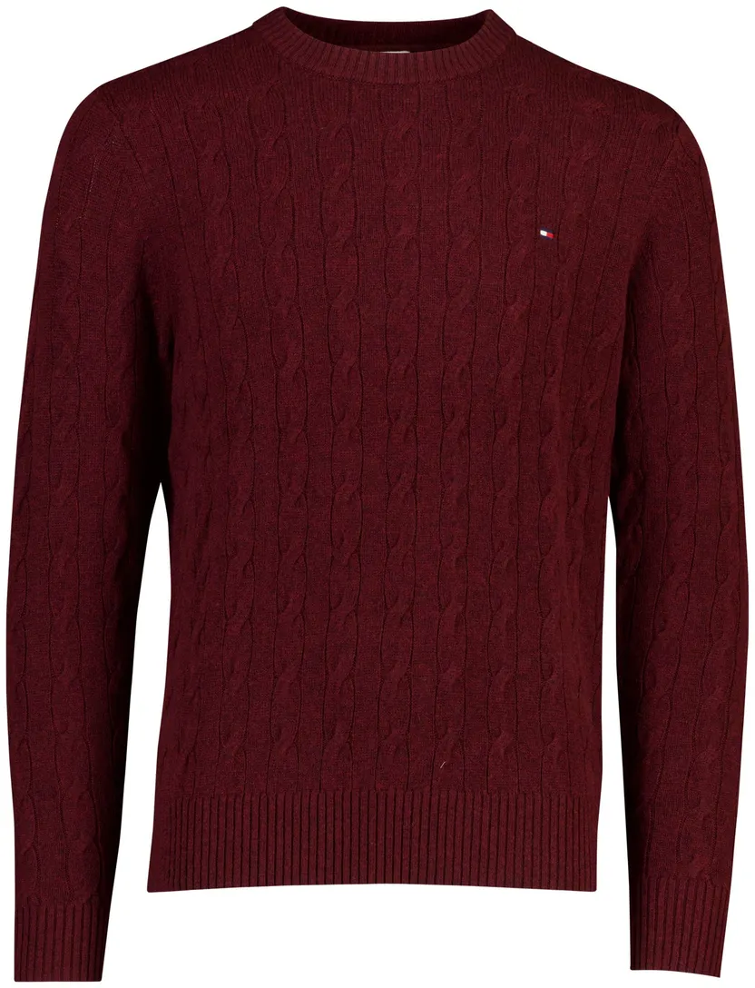 Trui Tommy Hilfiger bordeaux 100% lamswol