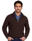 Tommy Hilfiger half zip trui bruin grof gebreid