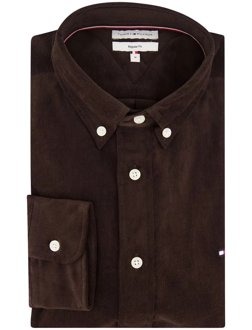 Overhemd Tommy Hilfiger bruin corduroy