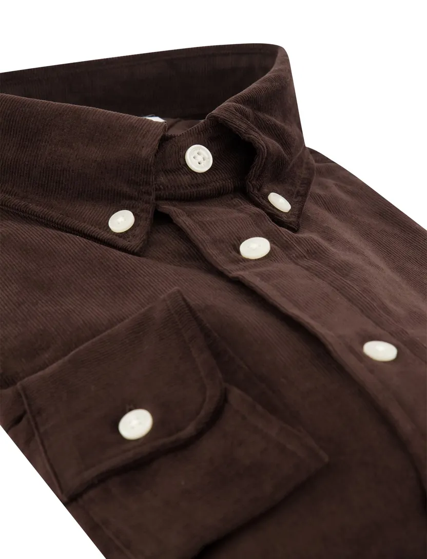 Overhemd Tommy Hilfiger bruin corduroy