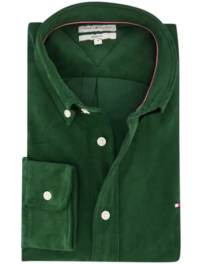 Tommy Hilfiger Overhemd Tommy Hilfiger donkergroen corduroy