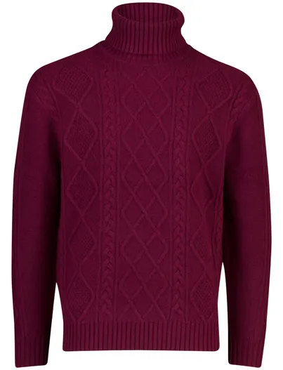 Tommy Hilfiger Tommy Hilfiger coltrui bordeaux wol gebreid