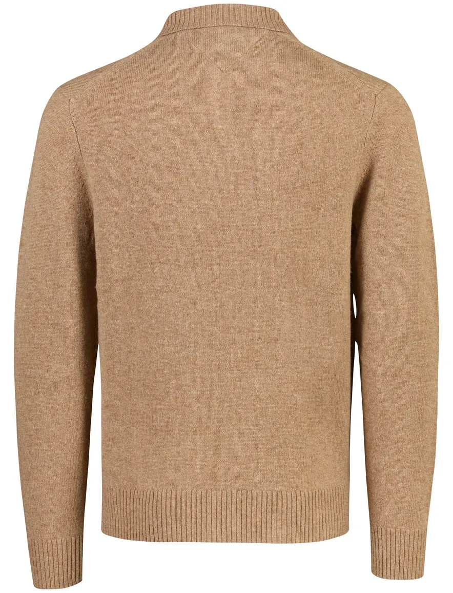 Tommy Hilfiger trui half zip camel lamswol