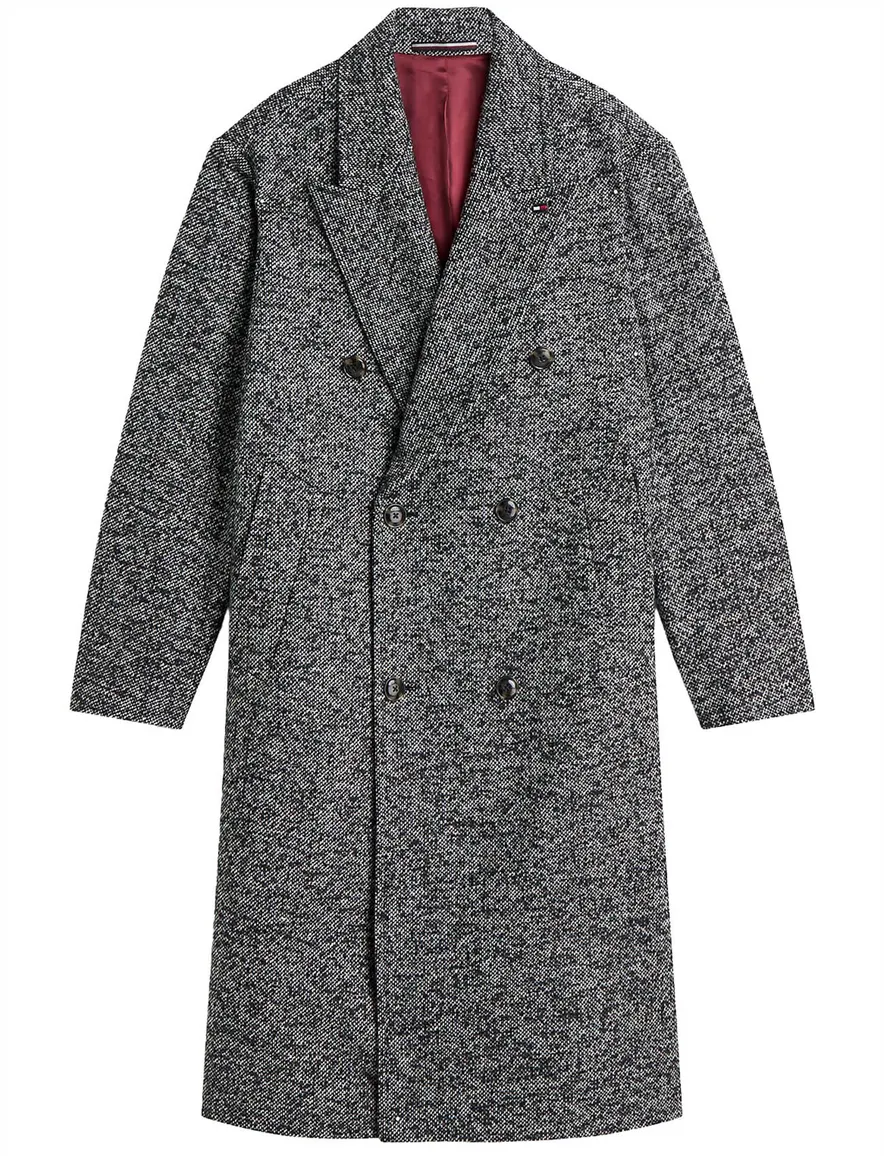 Tommy Hilfiger overjas zwart gemeleerd