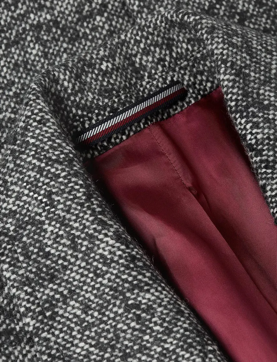 Tommy Hilfiger overjas zwart gemeleerd