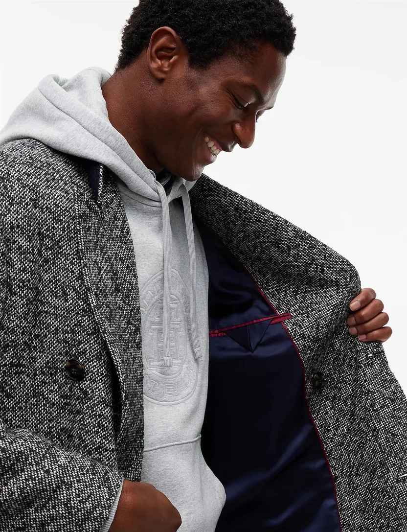 Overjas Tommy Hilfiger zwart gemeleerd