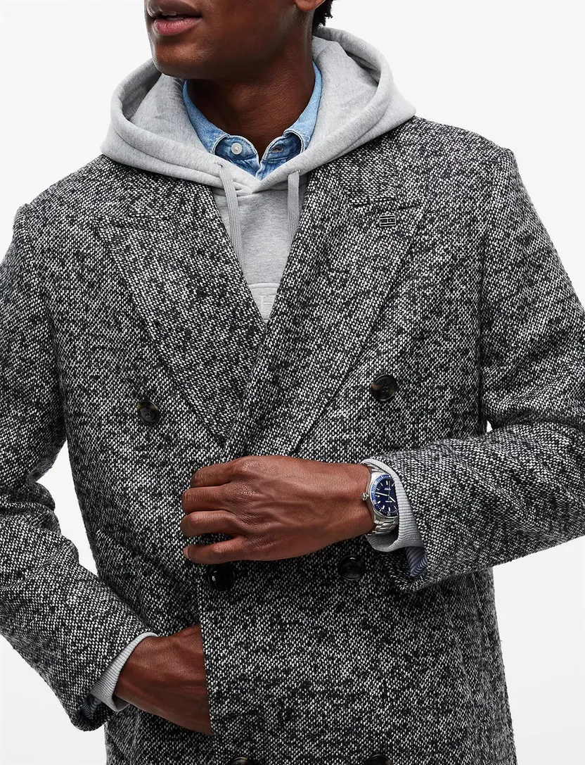 Overjas Tommy Hilfiger zwart gemeleerd