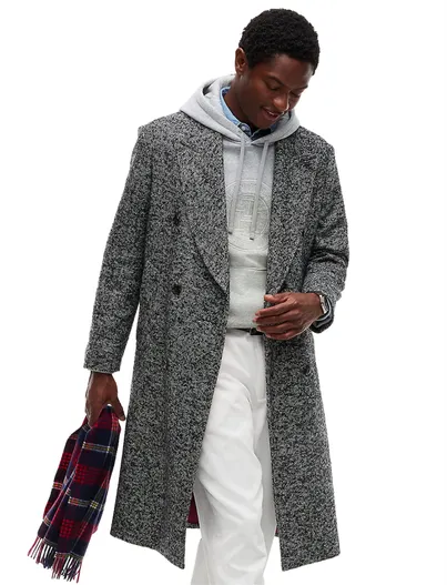 Tommy Hilfiger Tommy Hilfiger overjas zwart gemeleerd