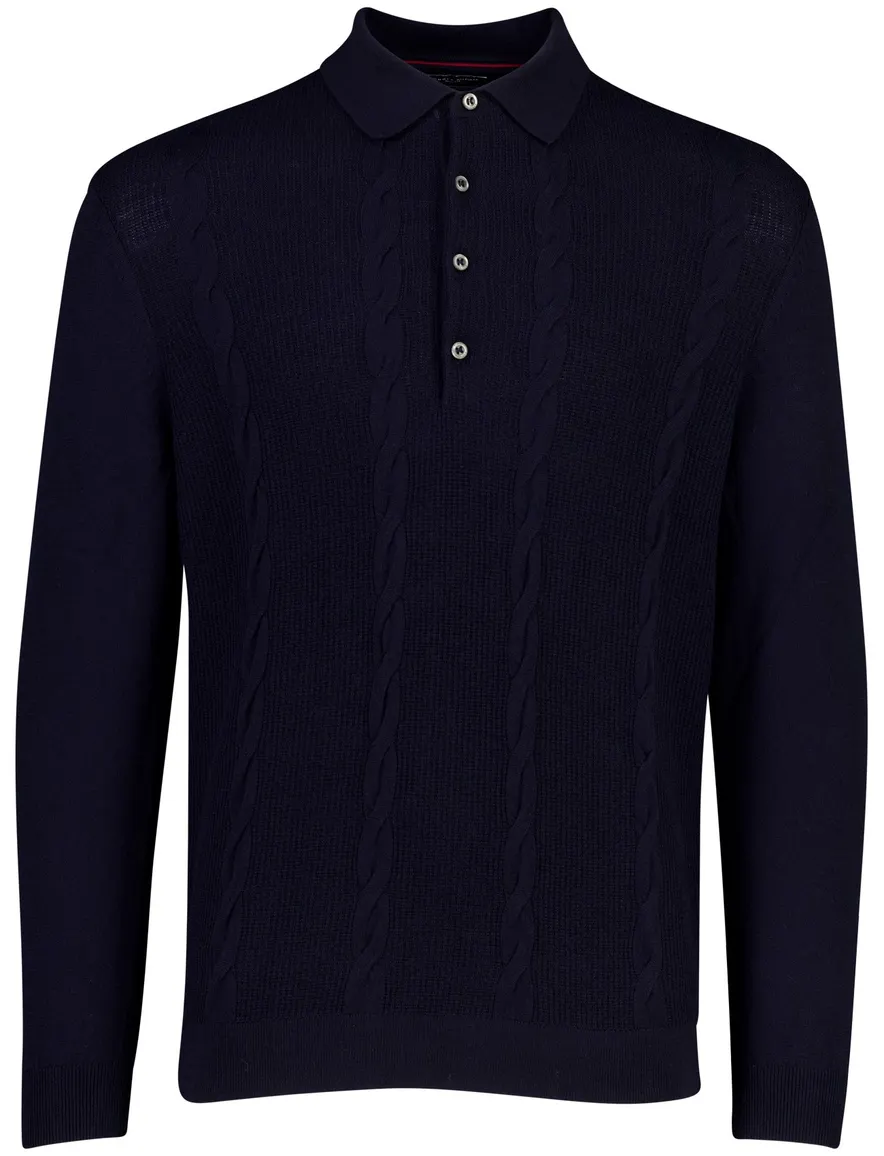 Tommy Hilfiger half zip trui donkerblauw gebreid