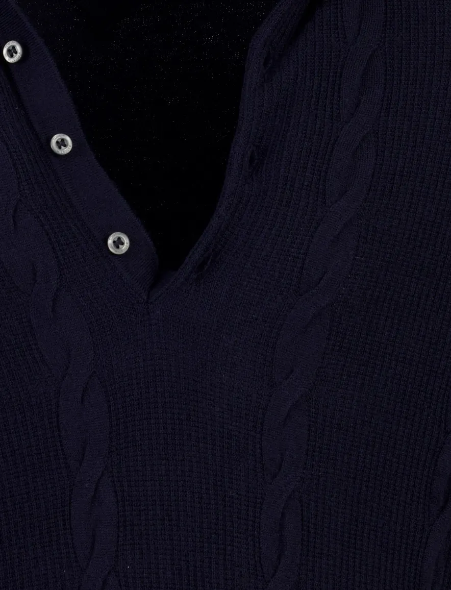 Tommy Hilfiger half zip trui donkerblauw gebreid