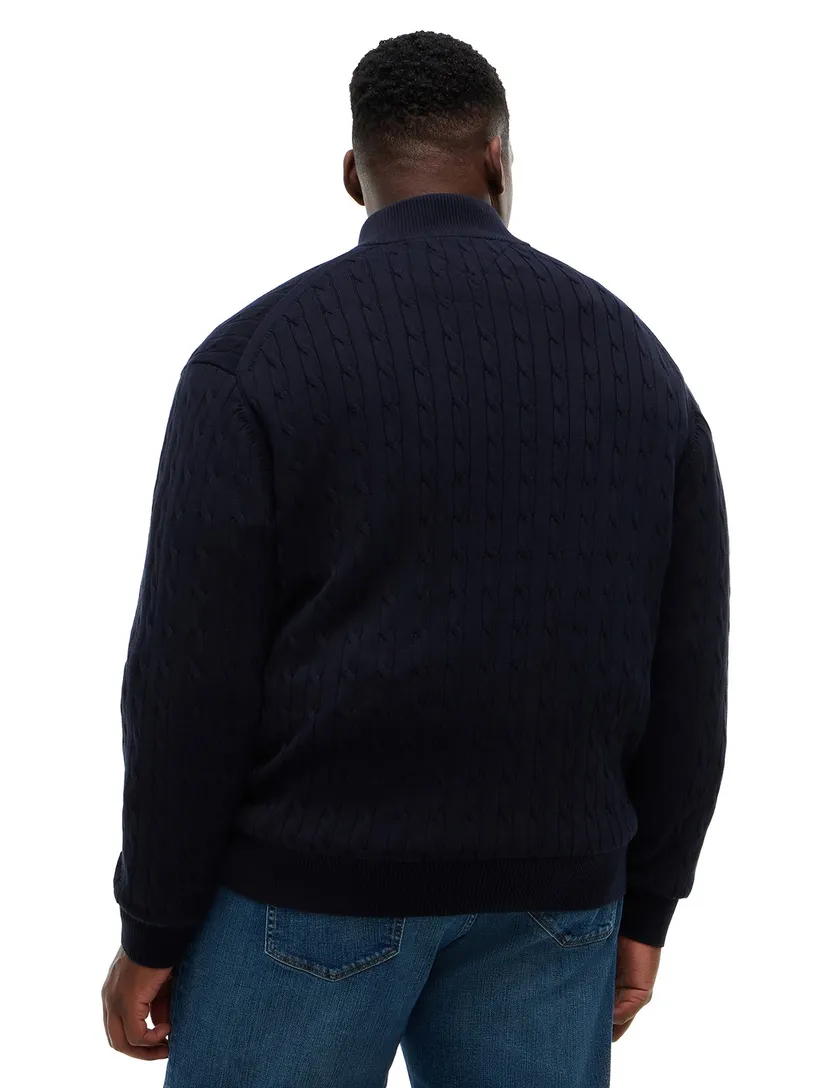 Trui Tommy Hilfiger Big & Tall kabeltrui donkerblauw
