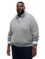 Tommy Hilfiger Big & Tall kabeltrui half zip grijs