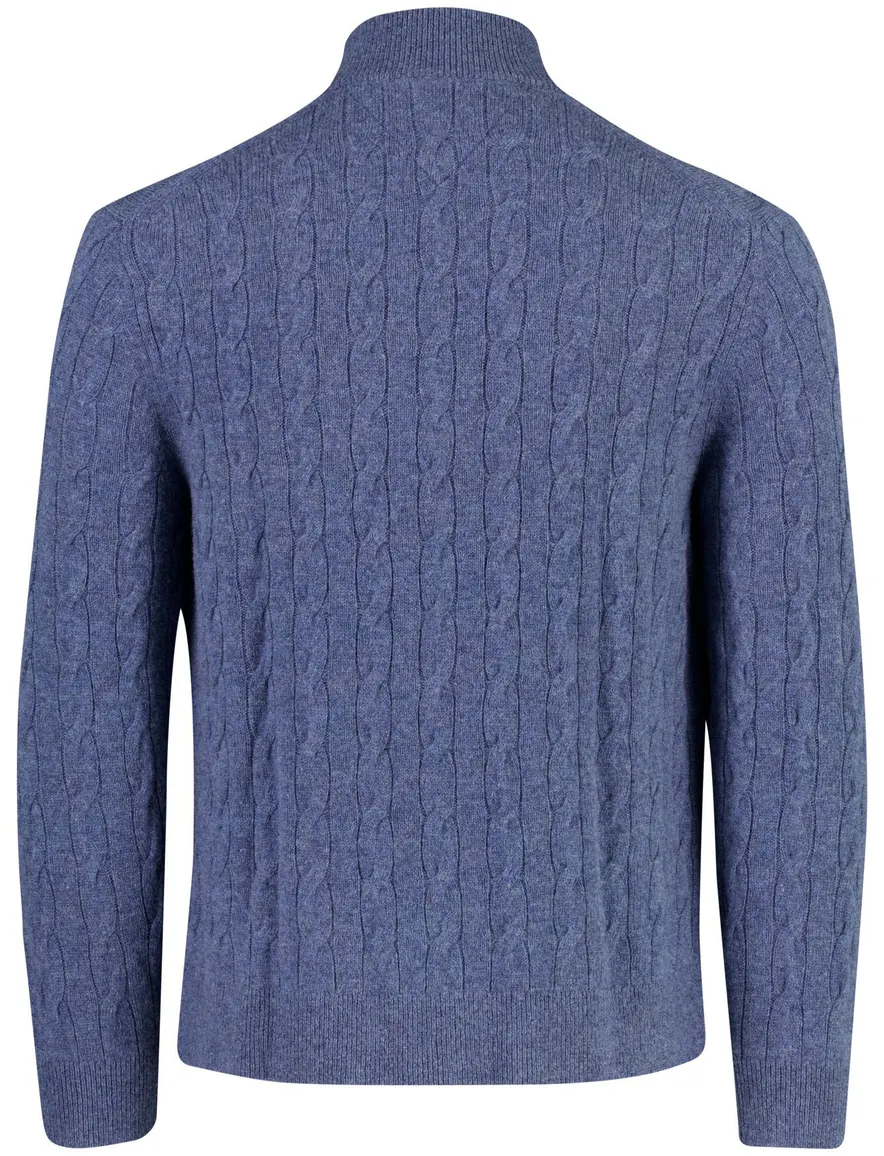 Tommy Hilfiger vest blauw kabelstructuur