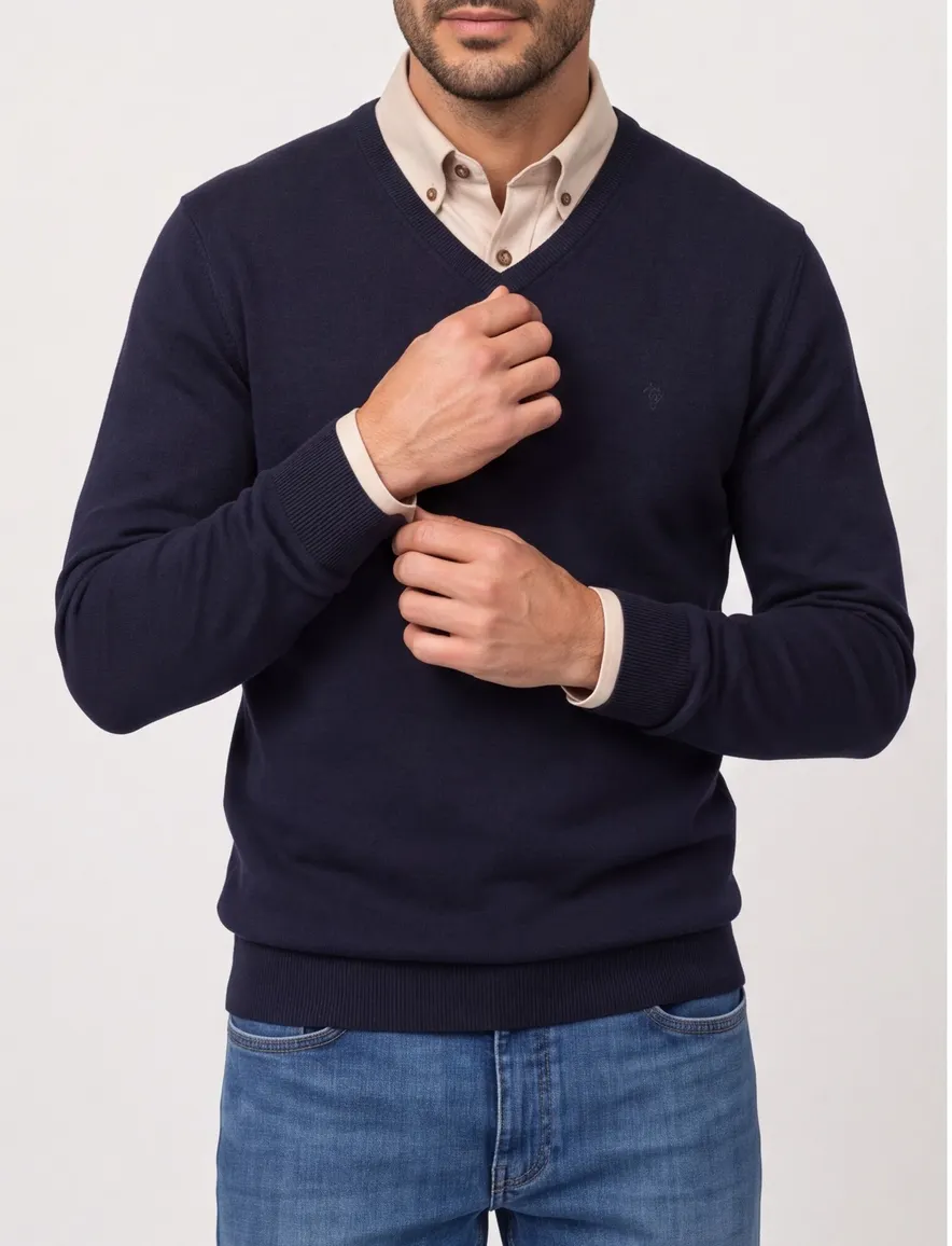 Casa Moda v-halstrui donkerblauw