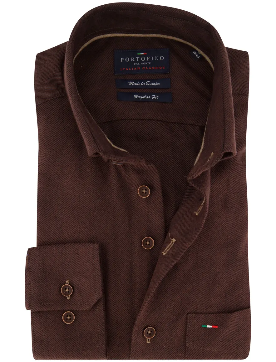 Overhemd Portofino bruin