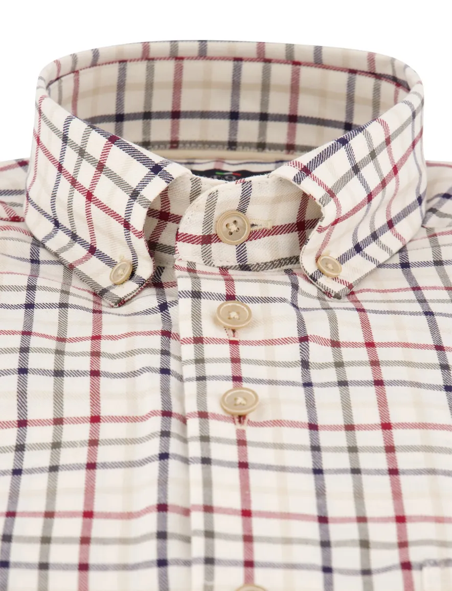 Portofino overhemd geruit beige