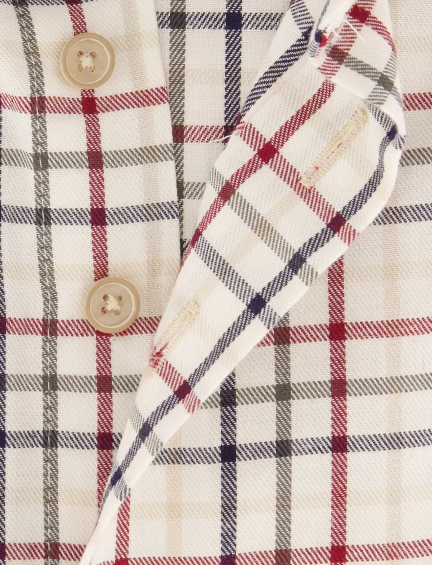 Portofino overhemd geruit beige