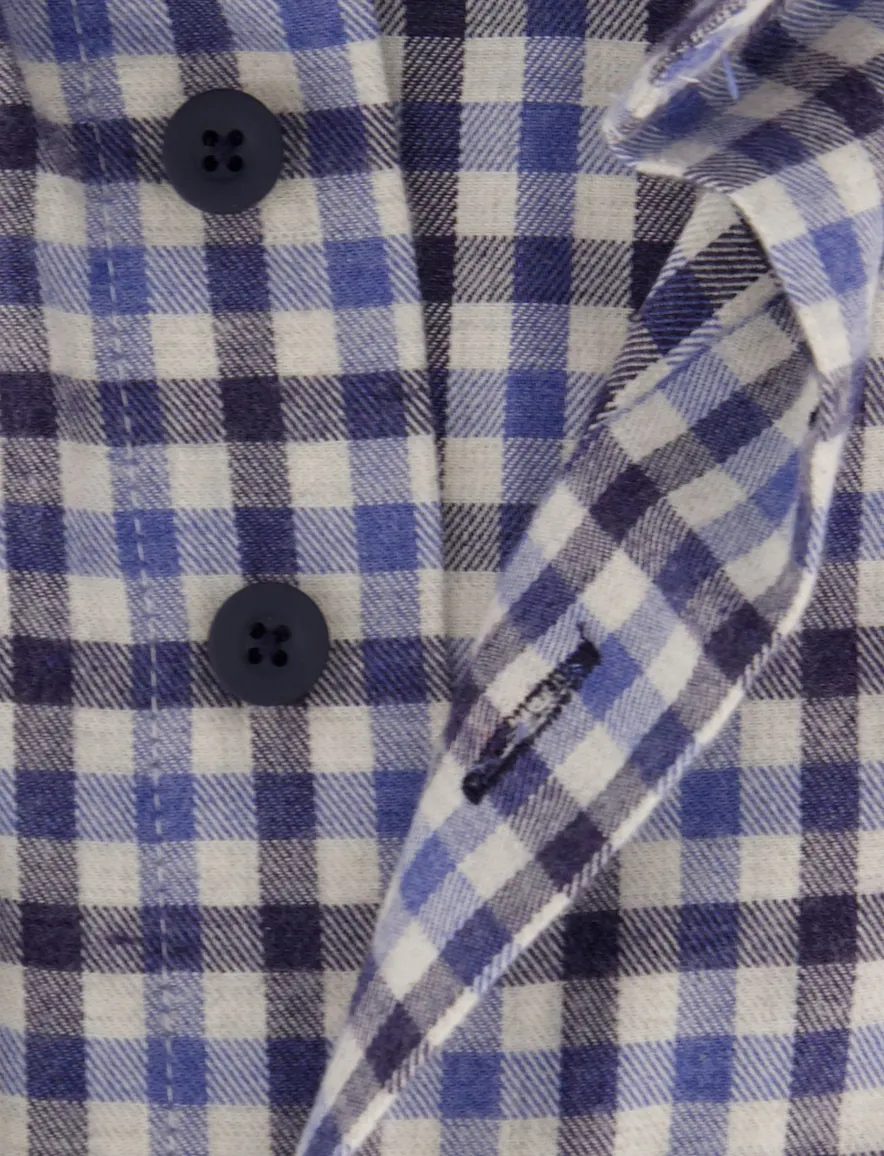 Portofino overhemd blauw geruit