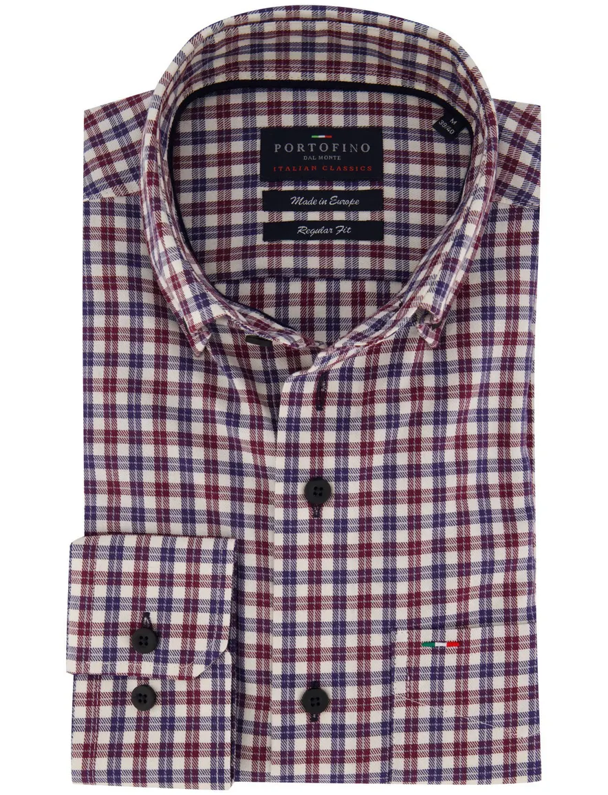 Portofino overhemd donkerblauw gestreept