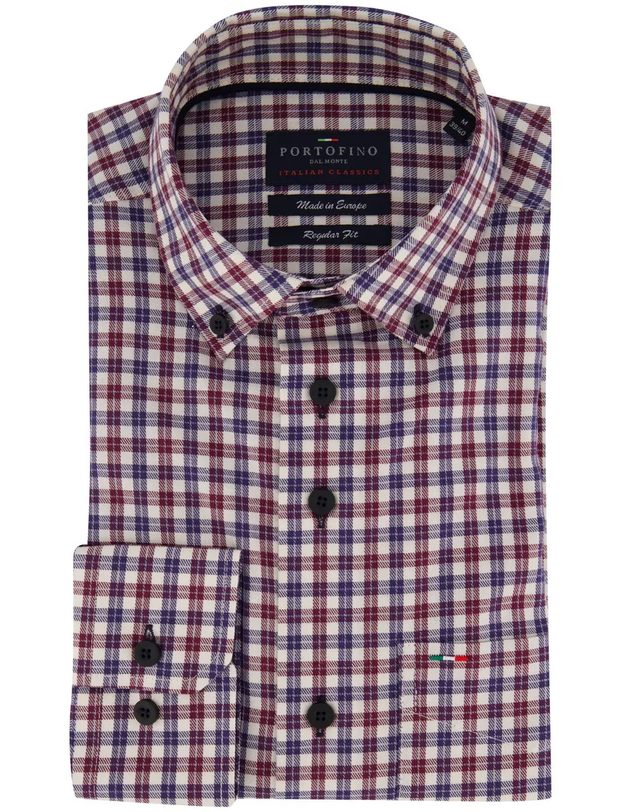 Portofino overhemd donkerblauw gestreept
