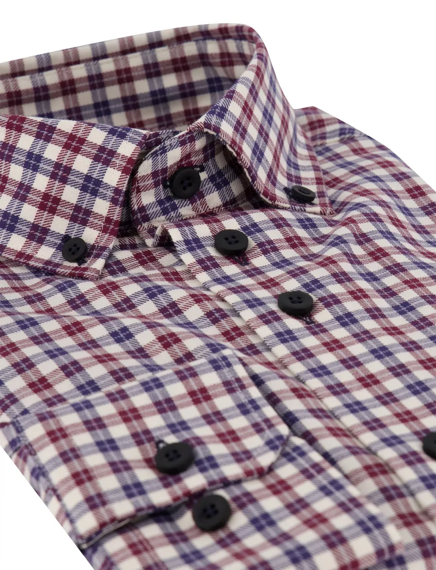 Portofino overhemd donkerblauw gestreept